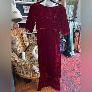 Vintage 70s Renaissance red velvet gown